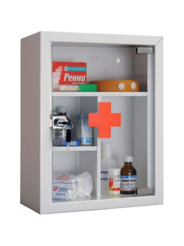 Метална аптечка със стъклена врата Hilfe AMD-39 G